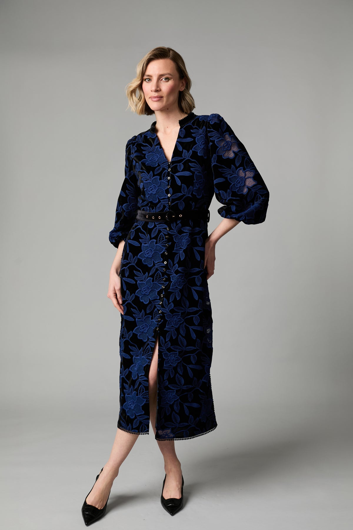 FEE G MULTI LOUISA VELVET LACE DRESS 897Y/156 226