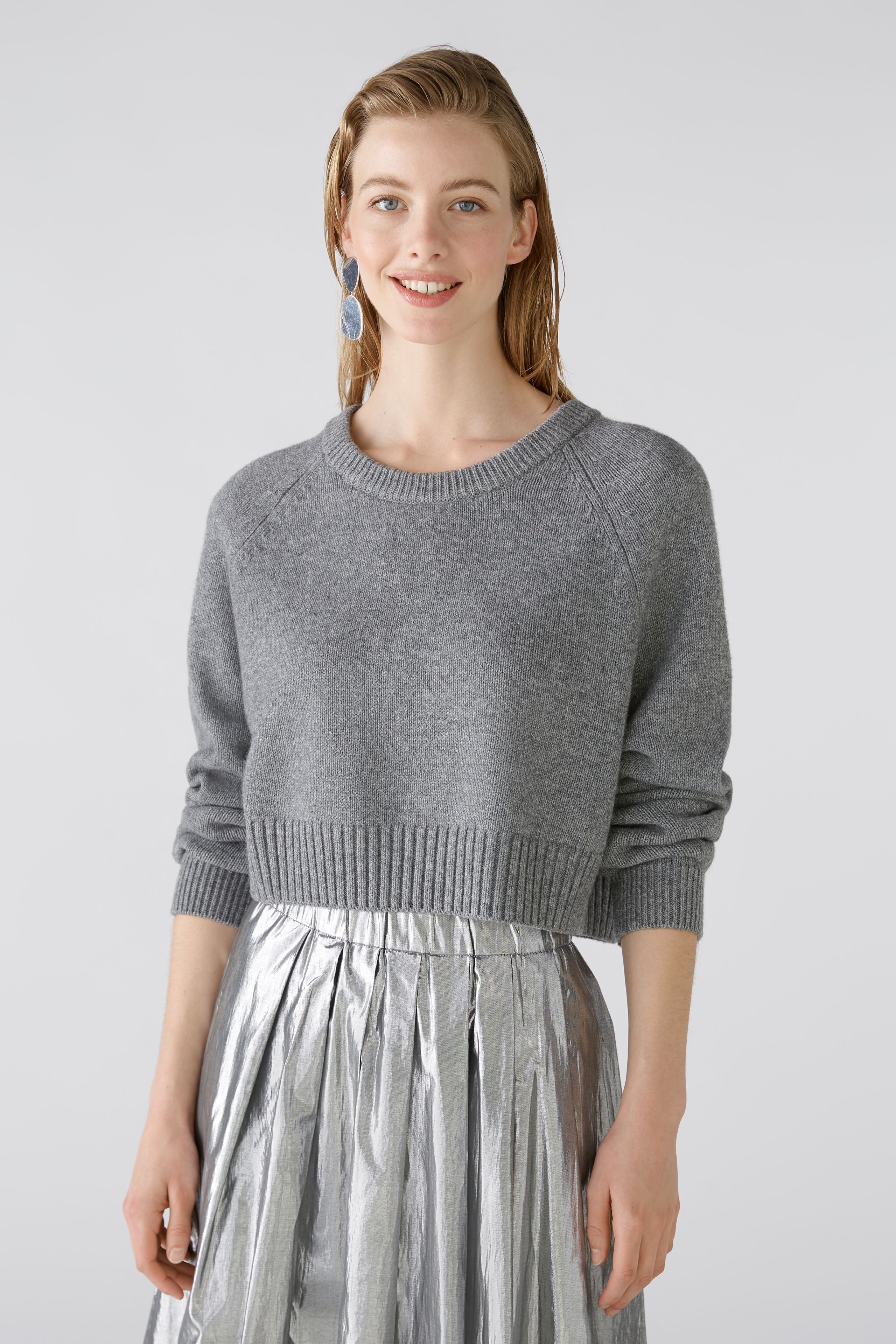 OUI GREY CROPPED JUMPER 89949 224