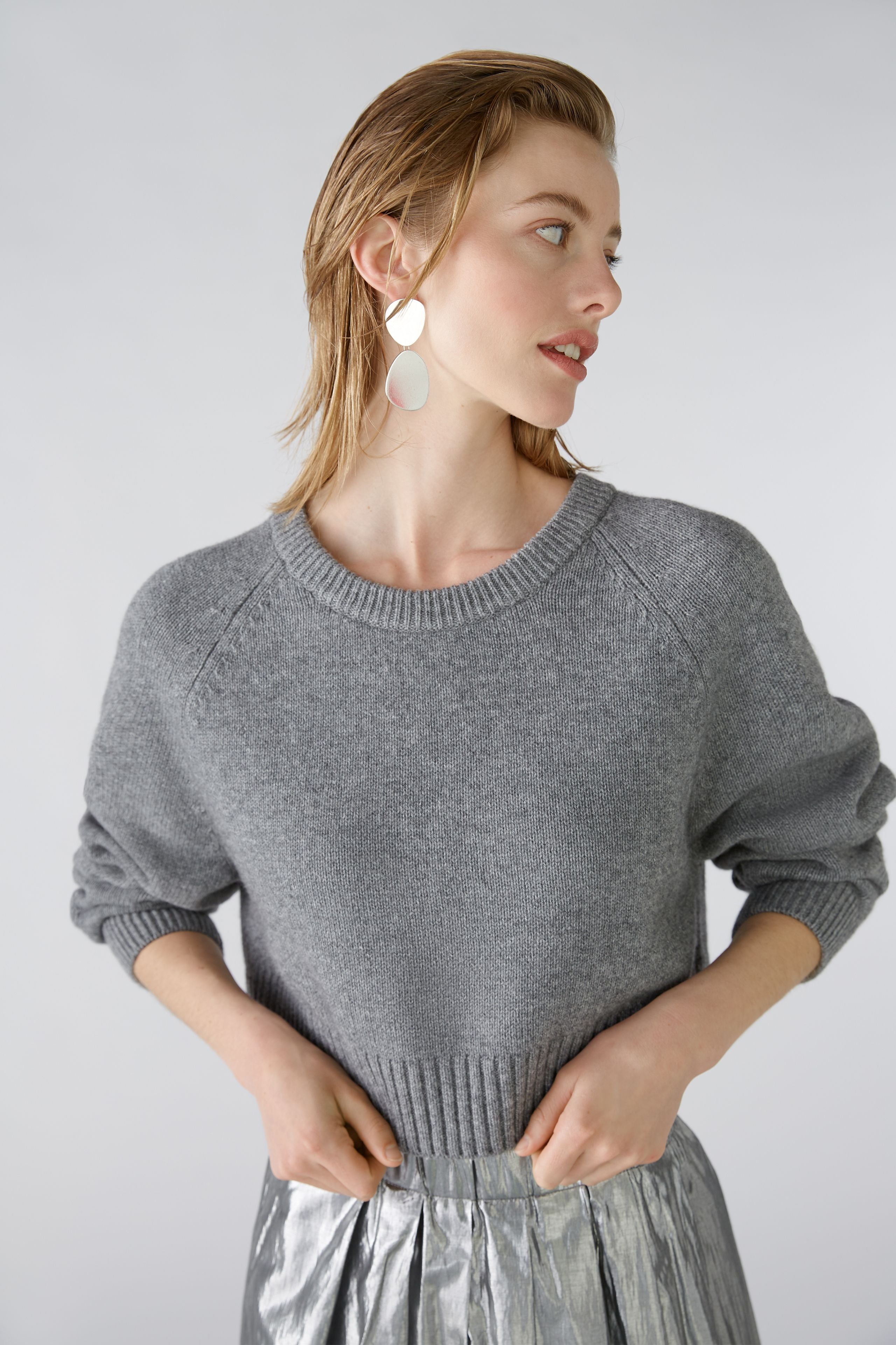 OUI GREY CROPPED JUMPER 89949 224