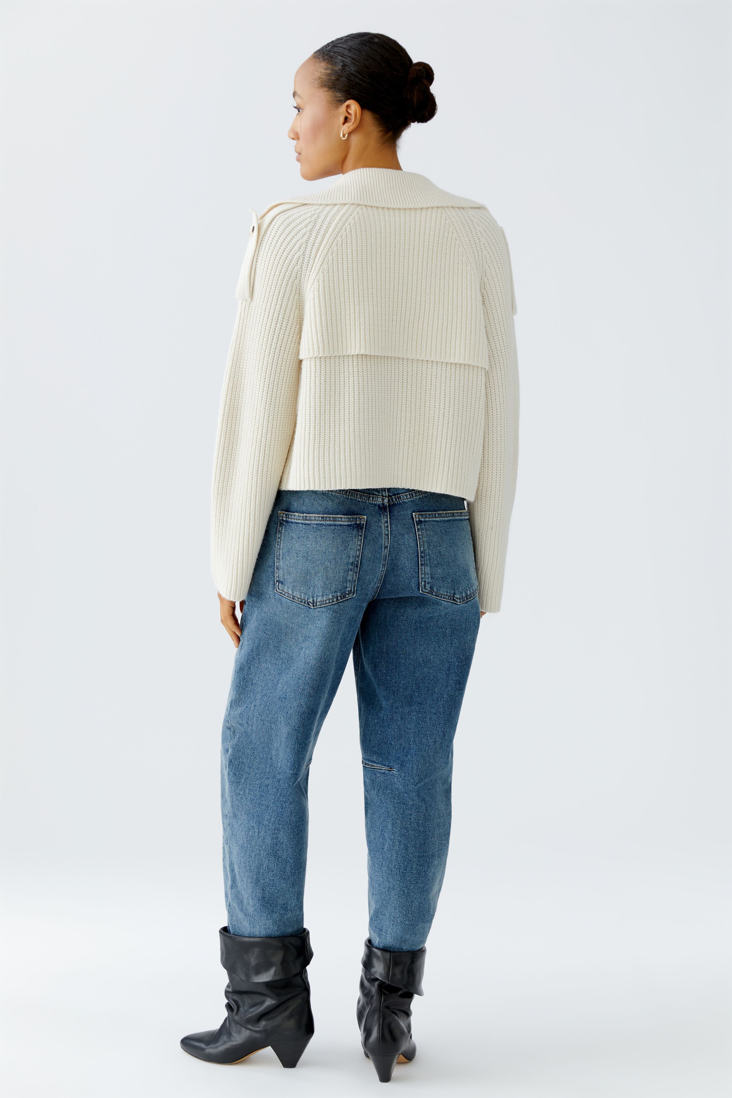 OUI CREAM KNIT CARDI 94310 225