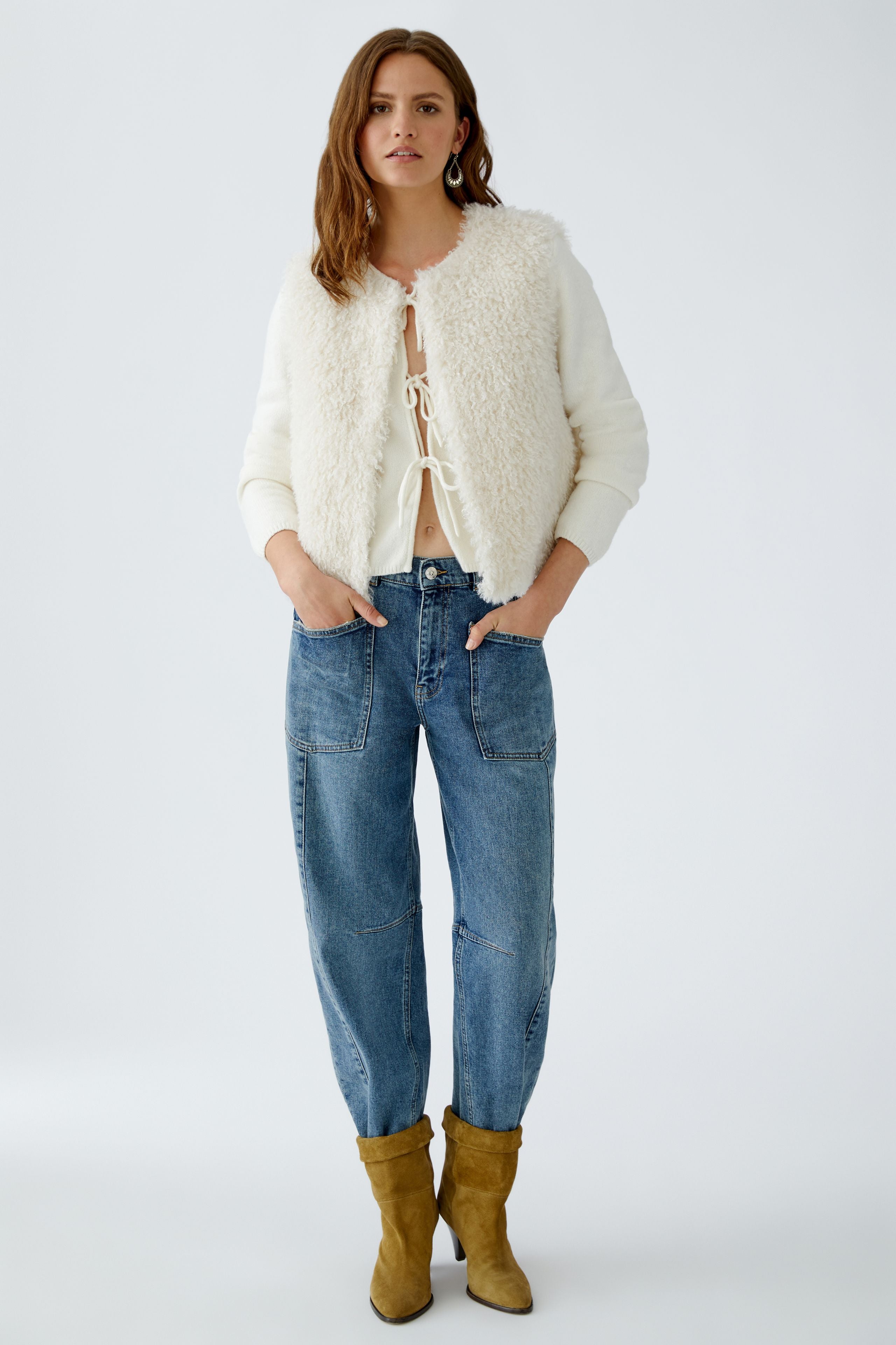 OUI BLUE BARREL LEG JEANS 94340 225