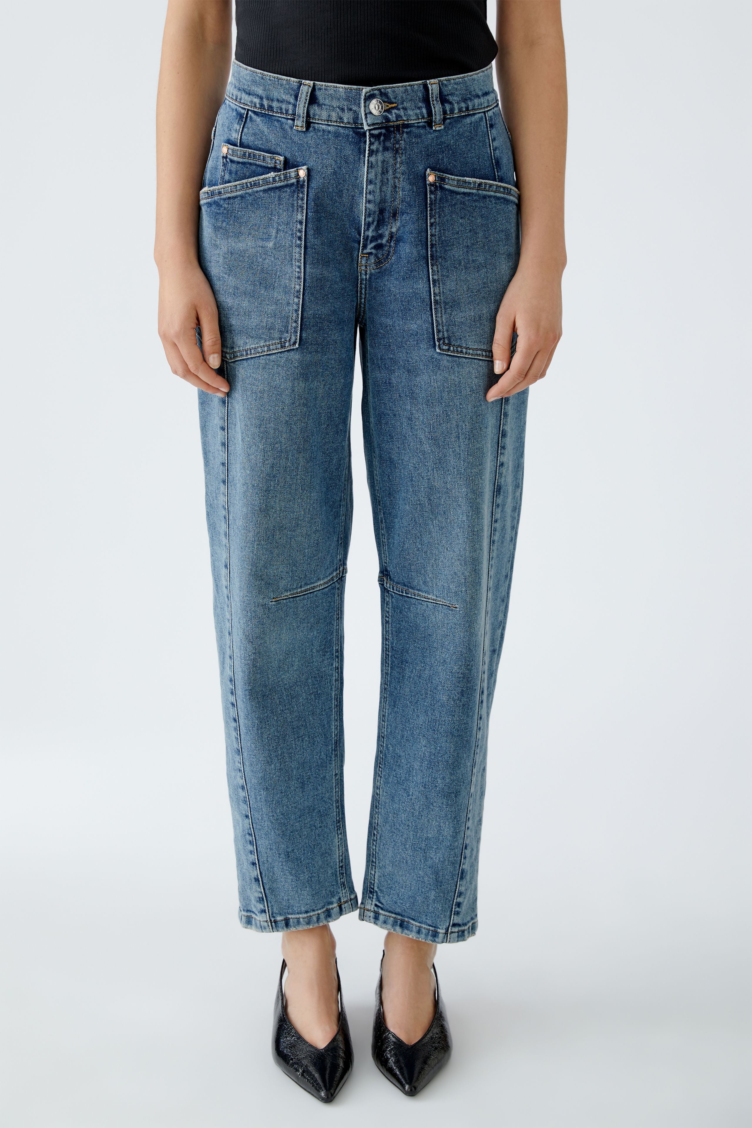 OUI BLUE BARREL LEG JEANS 94340 225