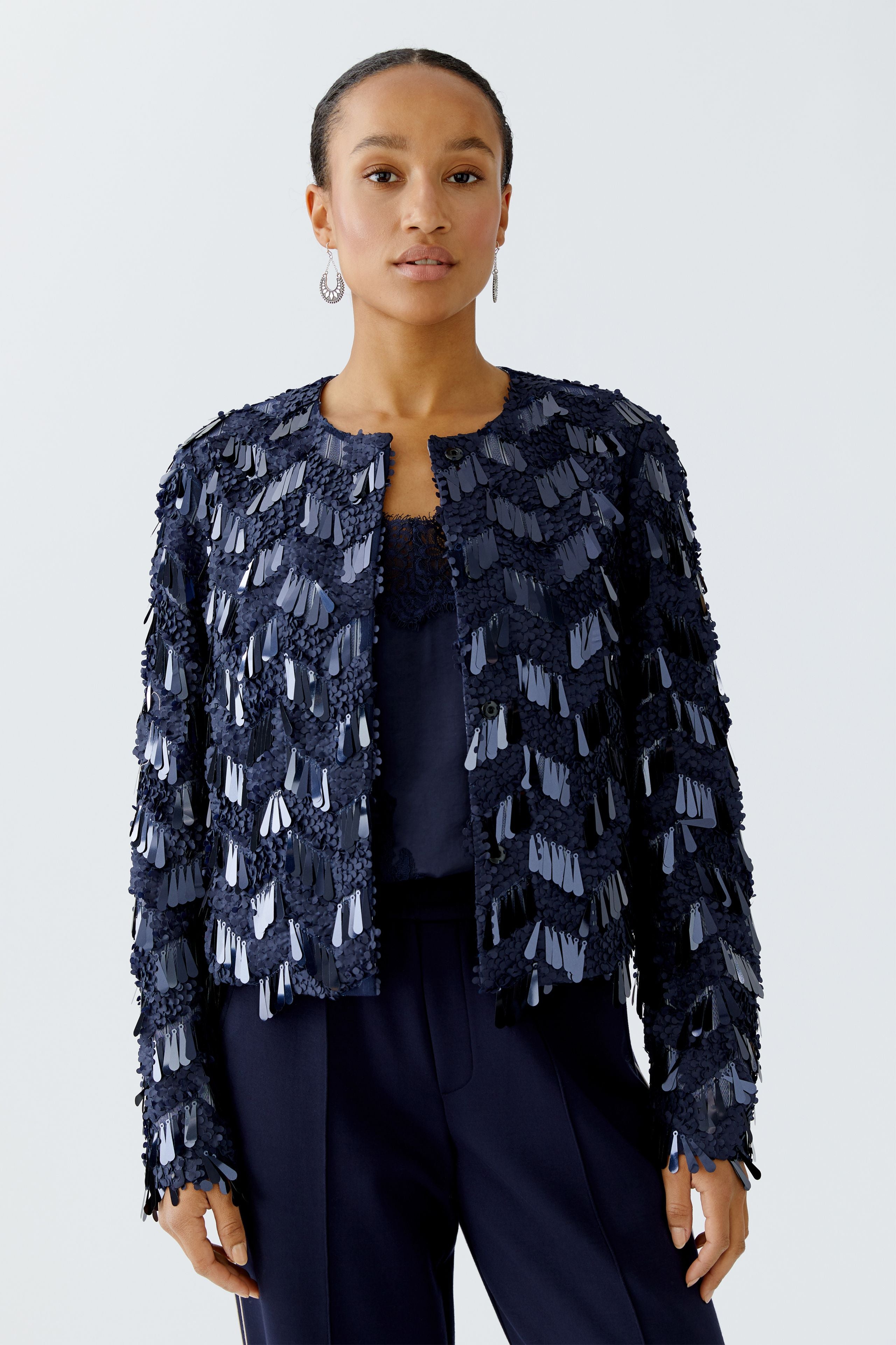 OUI SEQUIN BLUE JACKET 94351 225