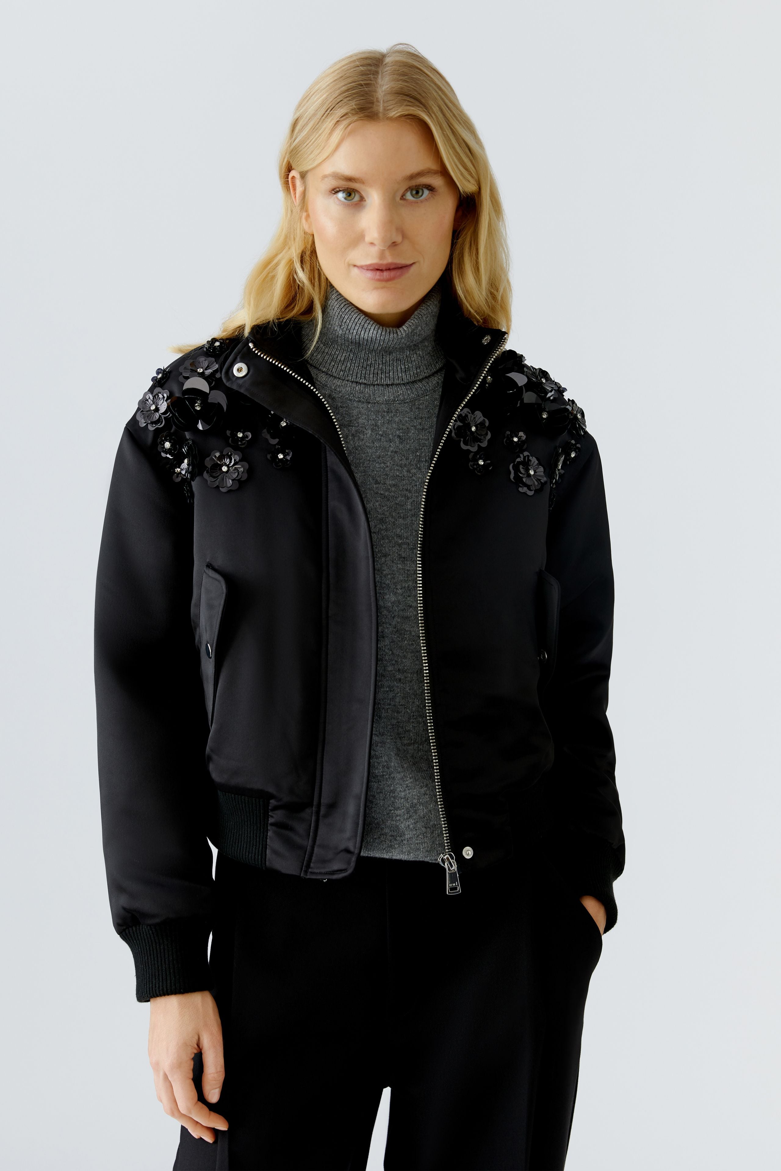 OUI BLACK EMBELLISHED JACKET 94820 225