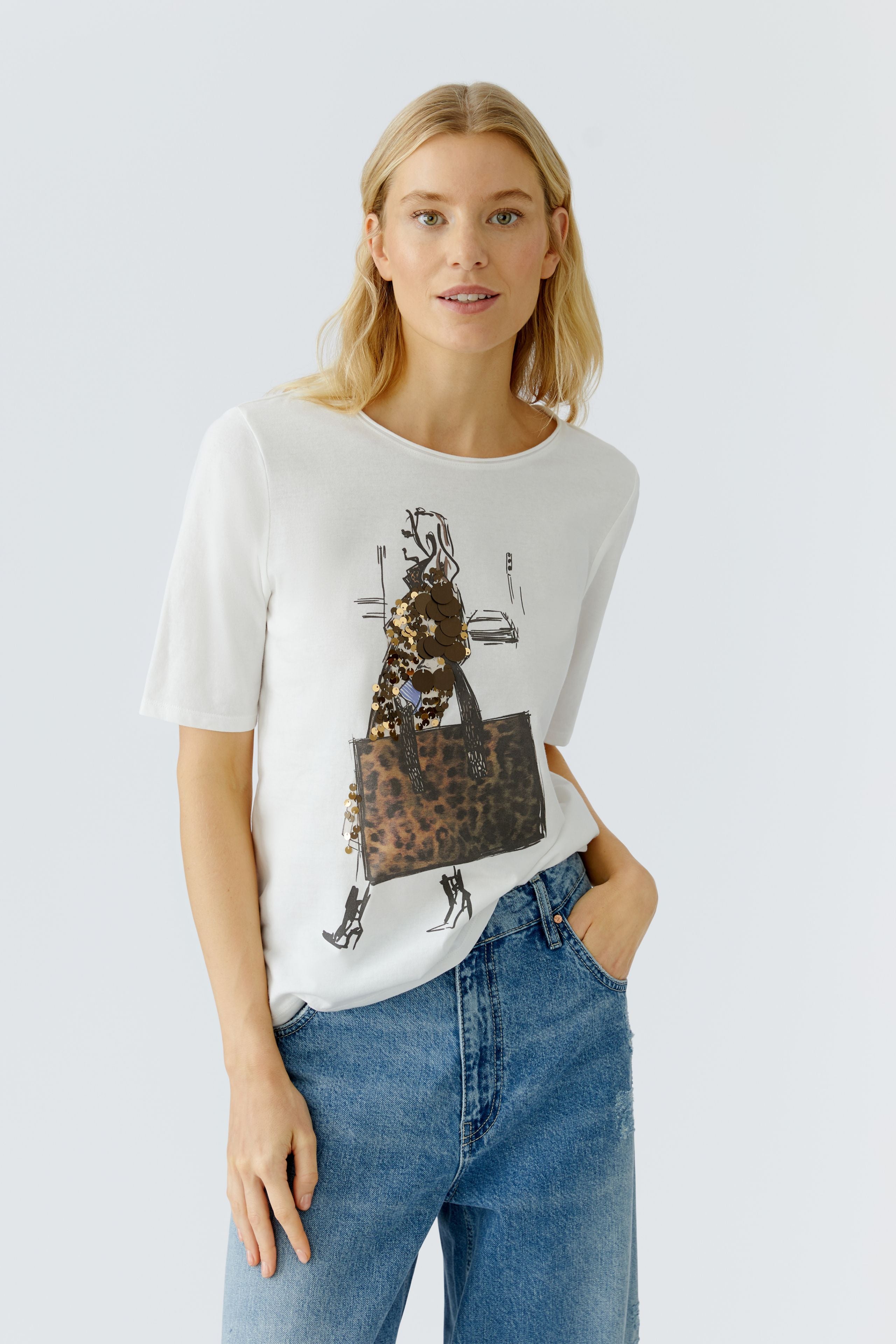OUI PRINTED T-SHIRT 95468 225
