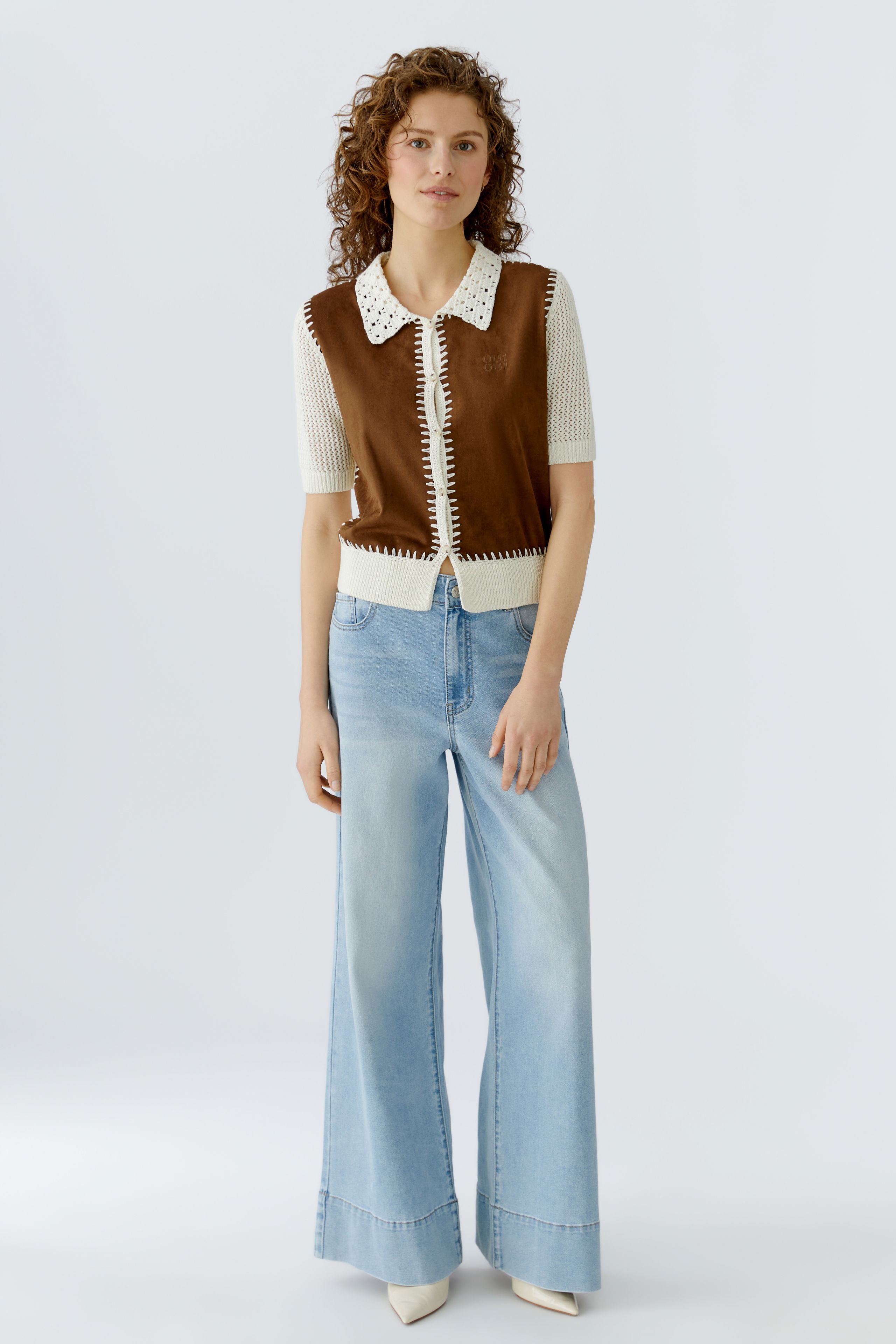 OUI BROWN CARDIGAN 97159 126