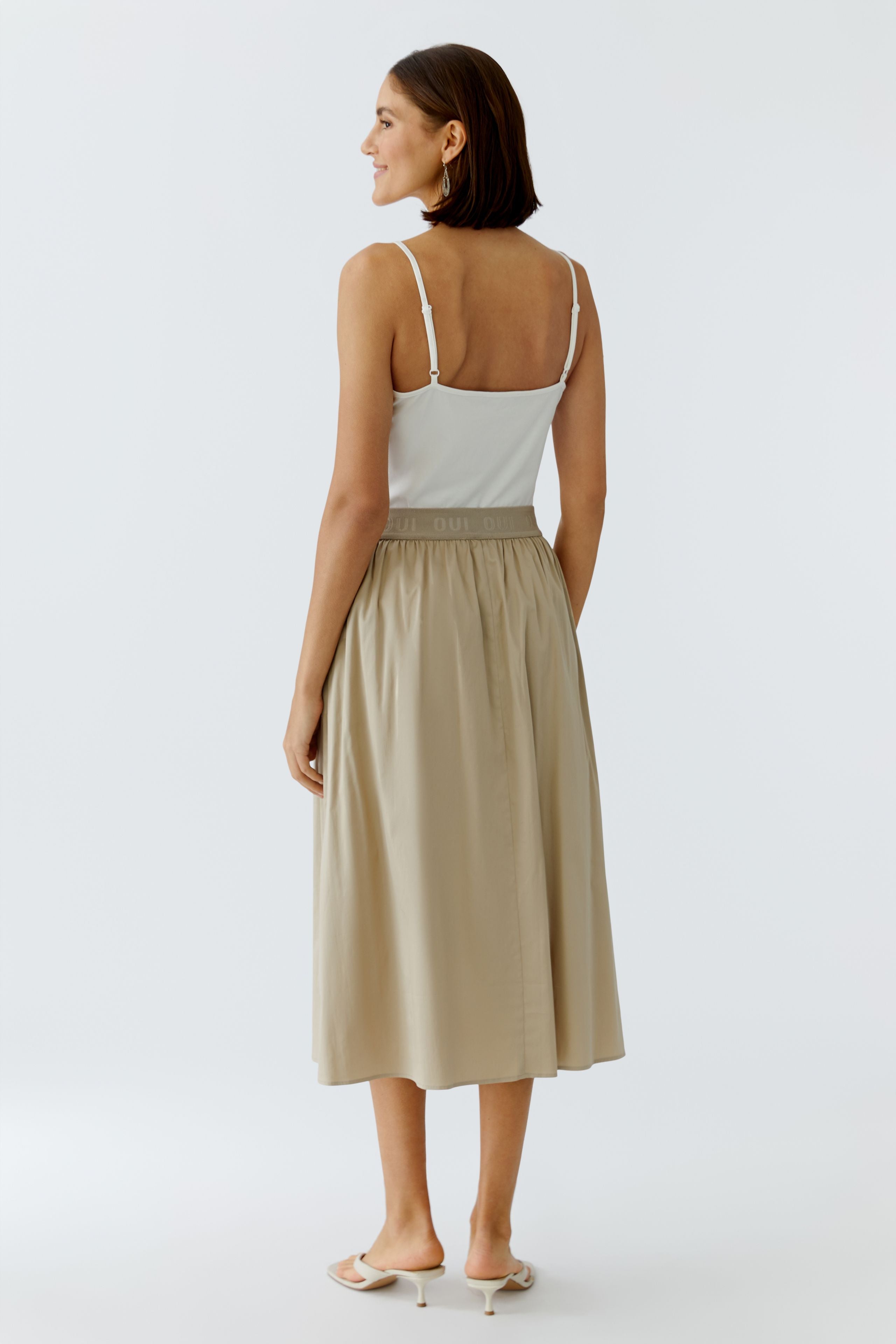 OUI BROWN MIDI SKIRT 97301 126