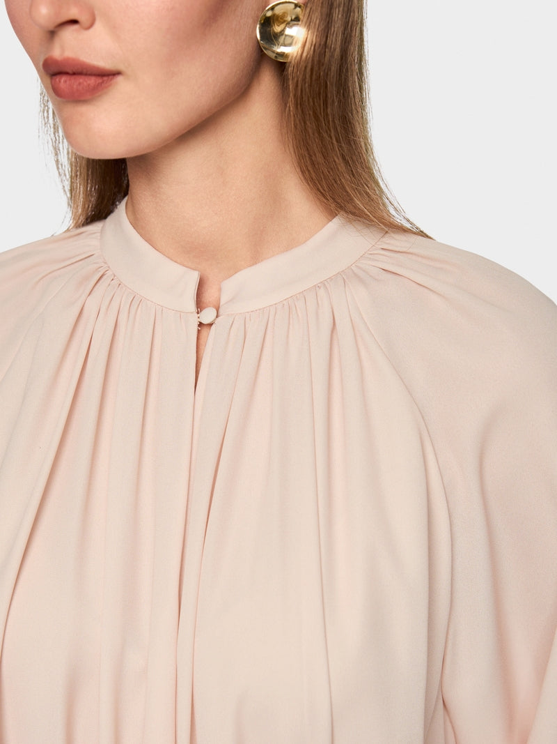 MARCCAIN BEIGE FLORAL PLEATED BELT DRESS AC2105W07 126