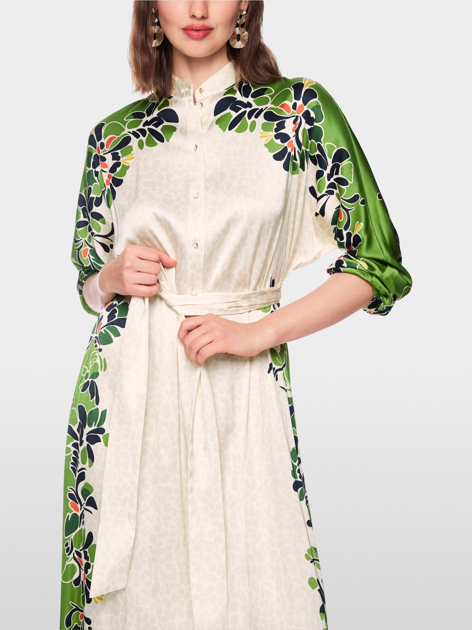 MARCCAIN GREEN PRINT BUTTON DOWN DRESS AC2146W42 126