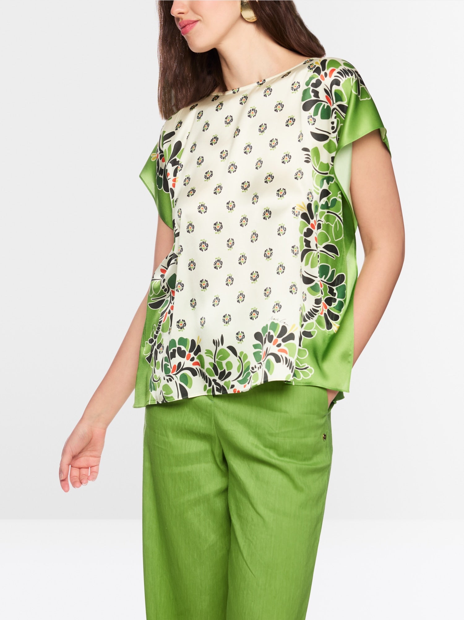 MARCCAIN GREEN PRINT TOP AC5524J56 126