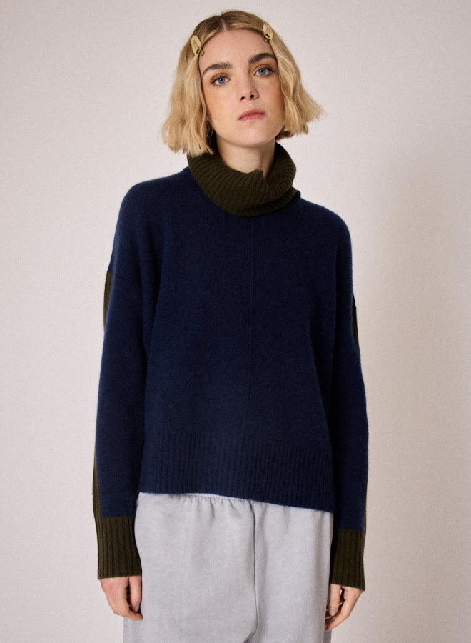 ABSOLUT CASHMERE CANDACE NAVY KNIT ACF201008C 225