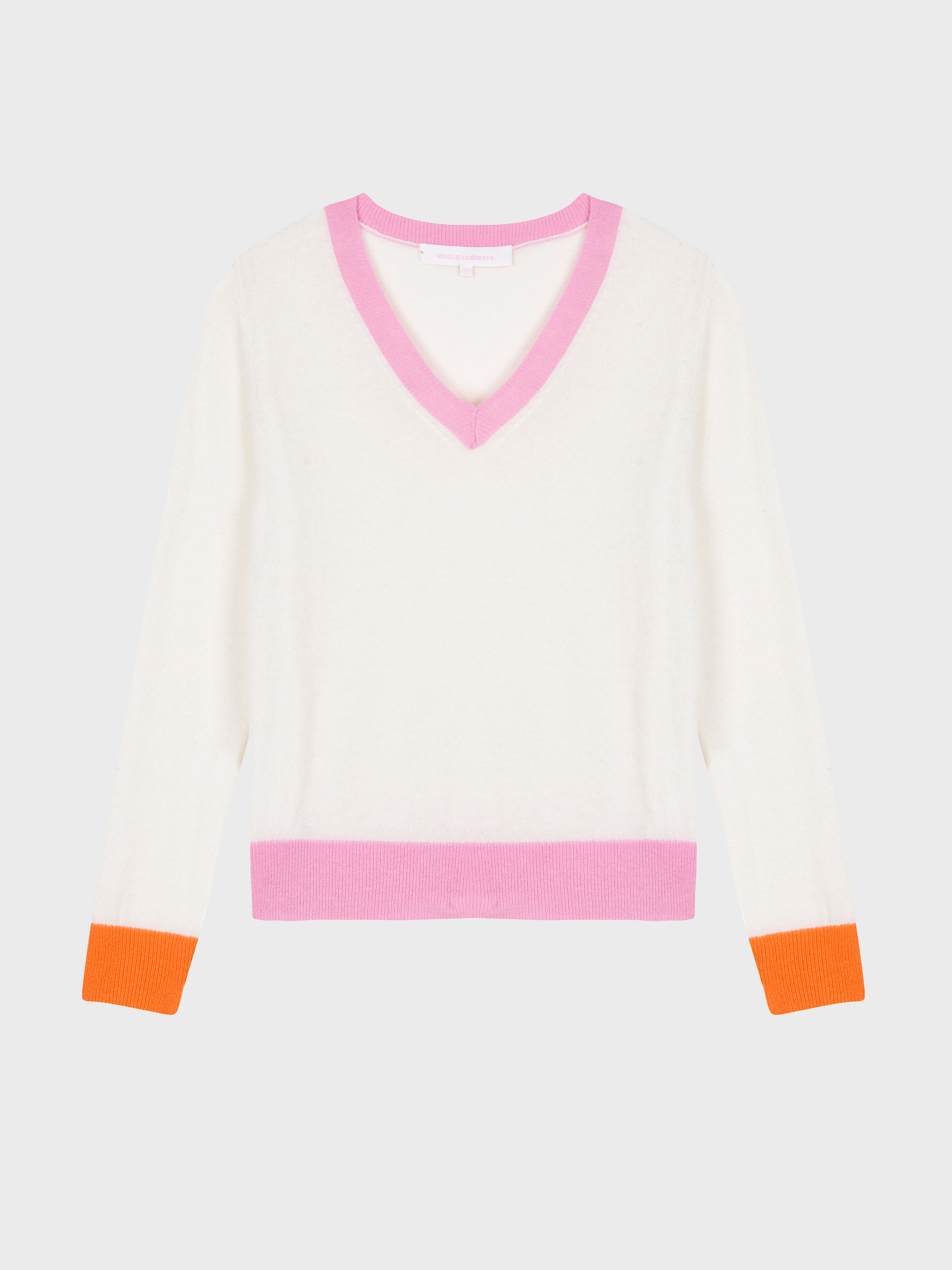 ABSOLUTE V NECK CONTRAST TRIM KNIT ISLA 126