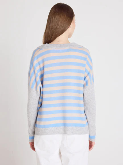 ABSOLUTE V NECK STRIPE  KNIT TONI 126
