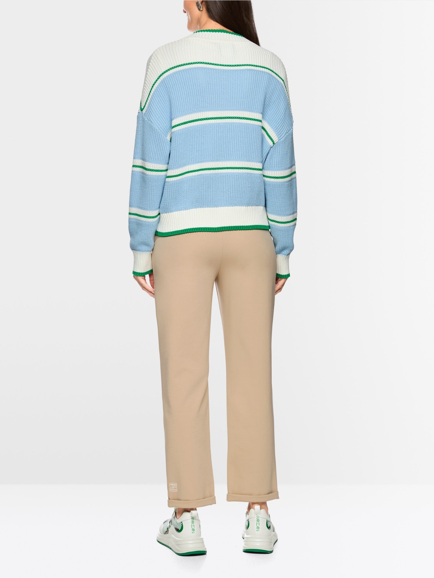 MARCCAIN BLUE STRIPE KNIT CARDIGAN AS3909M19 126