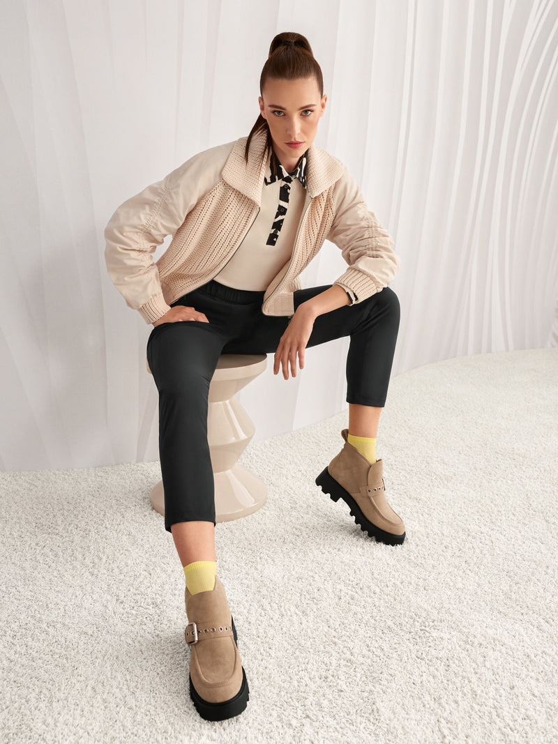 MARCCAIN CREAM ZEBRA PRINT POLO TOP AS5306J10 126