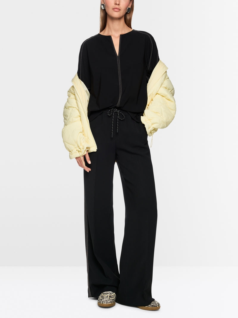 MARCCAIN BLACK WIDE LEG TROUSERS AS8102W05 126