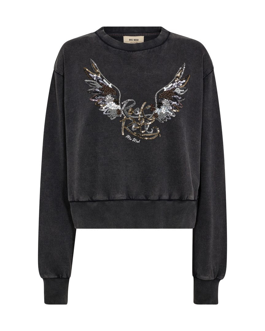 MOS MOSH GREY MMCOSETTE O-LS DECO SWEATSHIRT 172810 225