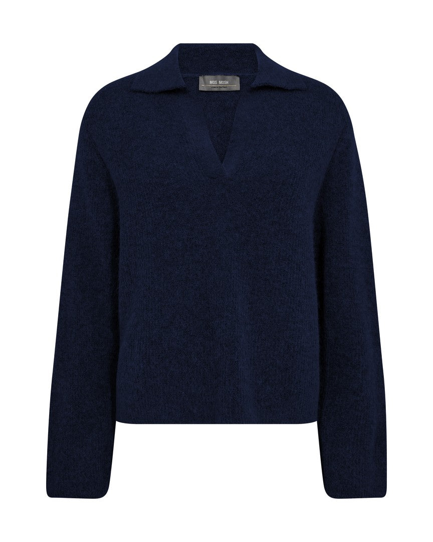 MOS MOSH BLUE MMTHORA AIDY POLO KNIT 173070 225