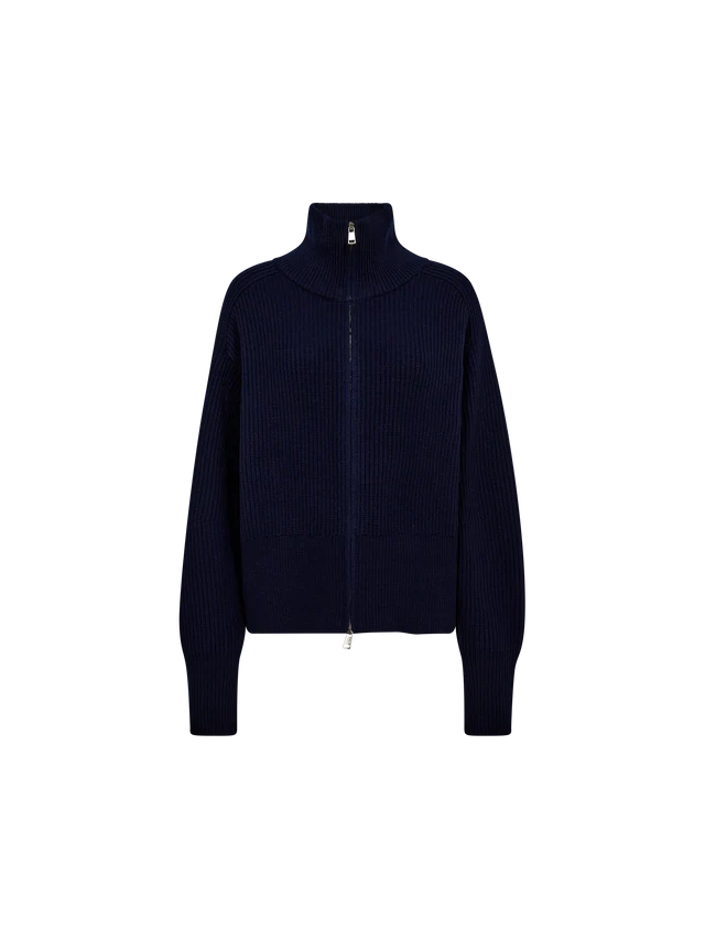 MOS MOSH BLUE MMAMITY ZIP KNIT CARDIGAN 173170 225
