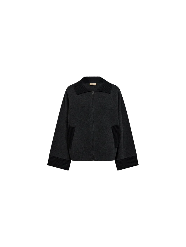 MOS MOSH GREY MMELIANA WOOL KNIT CARDIGAN 173810 225