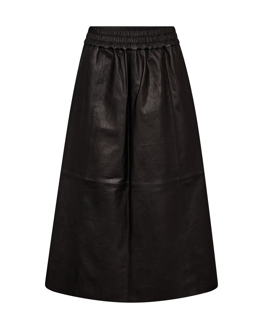 MOS MOSH BLACK MMDEENA LEATHER SKIRT 174390 225