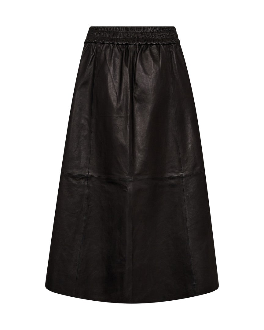 MOS MOSH BLACK MMDEENA LEATHER SKIRT 174390 225