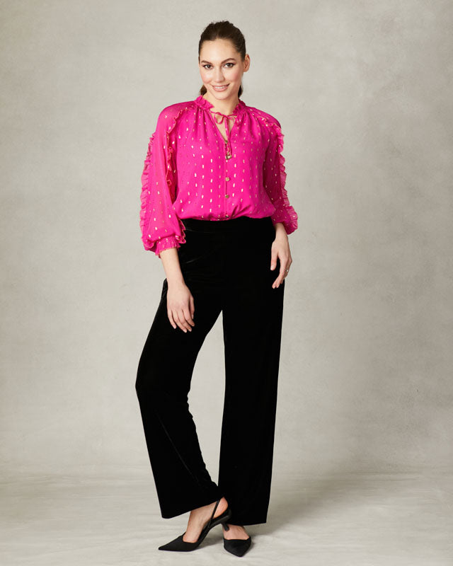 FEE G  ABBY - FRILL SLEEVE BLOUSE 906Y/118  PINK 225
