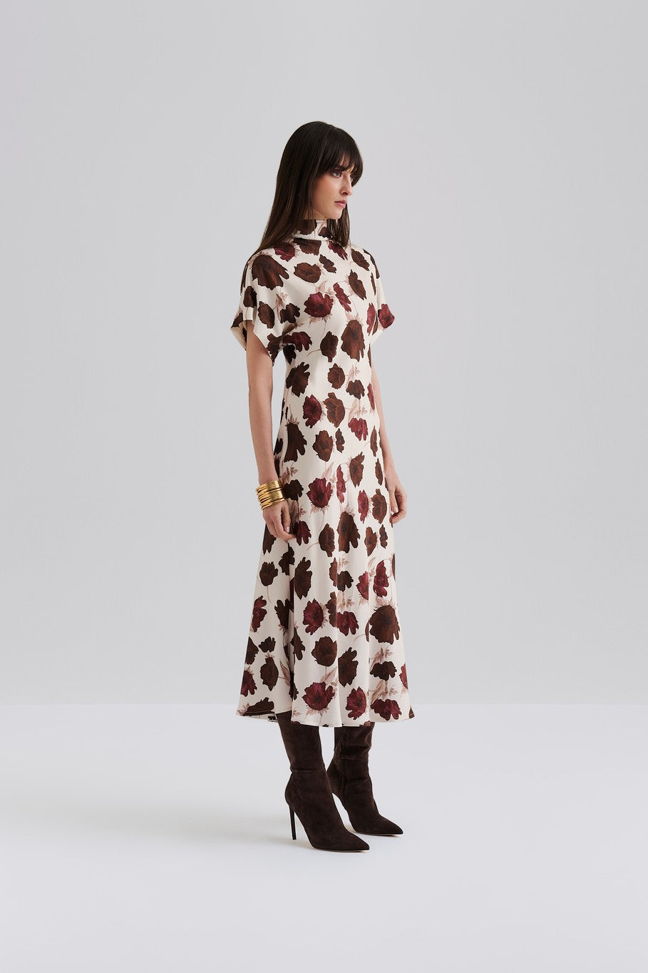 MALINA ALIVIA BROWN PEONY DRESS 225