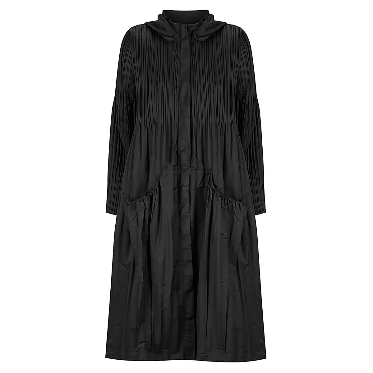ALQUEMA BLACK PLEATED COAT AC01 225