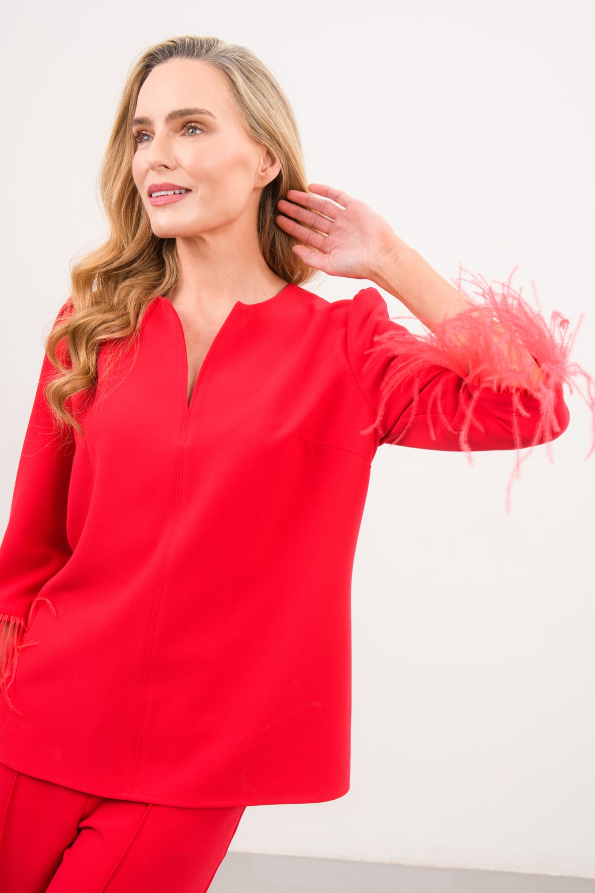 CAROLINE KILKENNY ASPEN FEATHER TRIM TOP 226