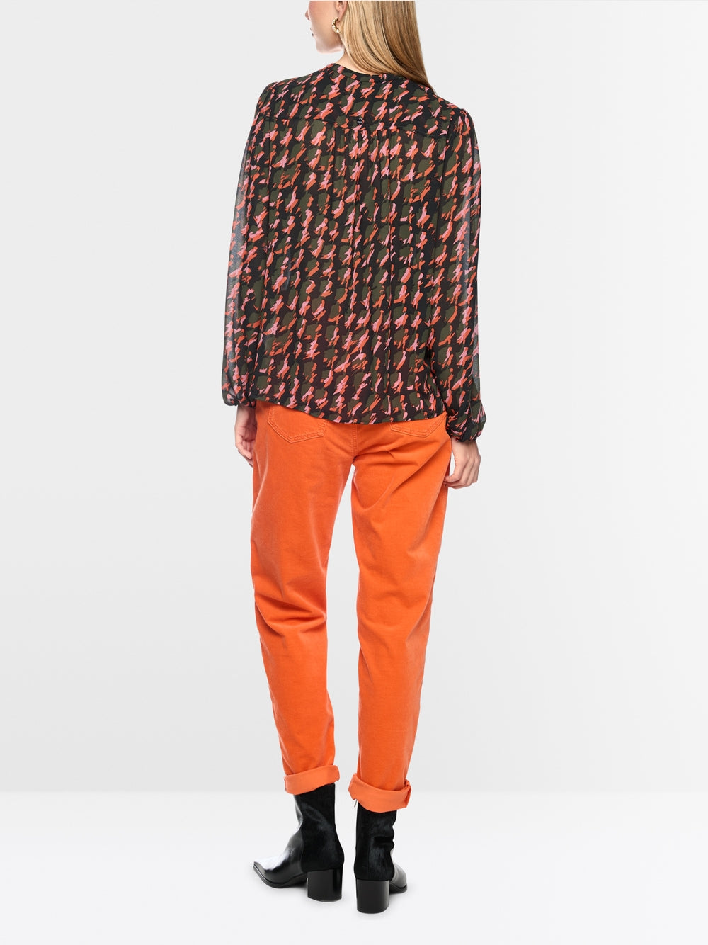 MARCCAIN ORANGE PRINT BLOUSE BC5136W20 484 226