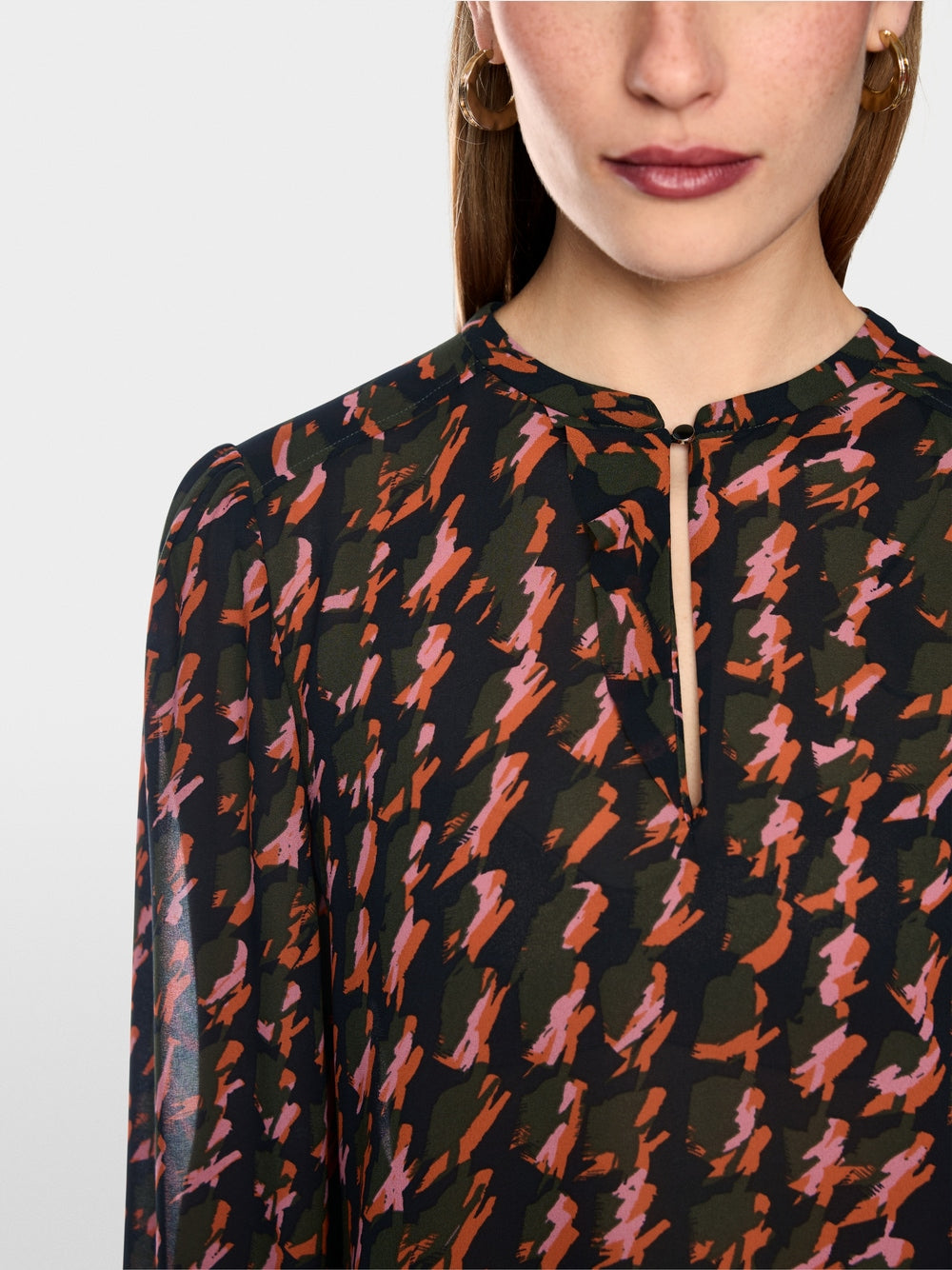 MARCCAIN ORANGE PRINT BLOUSE BC5136W20 484 226