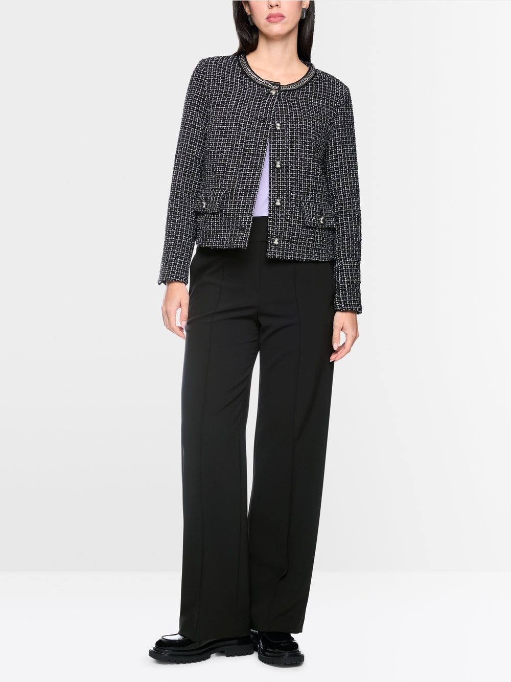MARCCAIN BLACK WIDE LEG TROUSERS BC8119W16 900 226