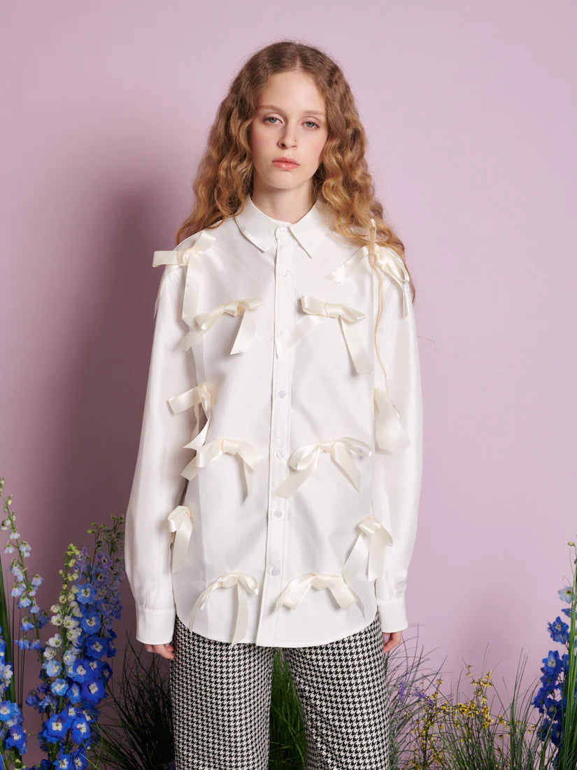 SISTER JANE SNOWDROP SATIN BOW SHIRT 125