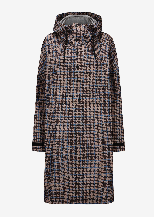 CODELLO BROWN AND BLUE CHECK RAINCOAT 62B0005 226