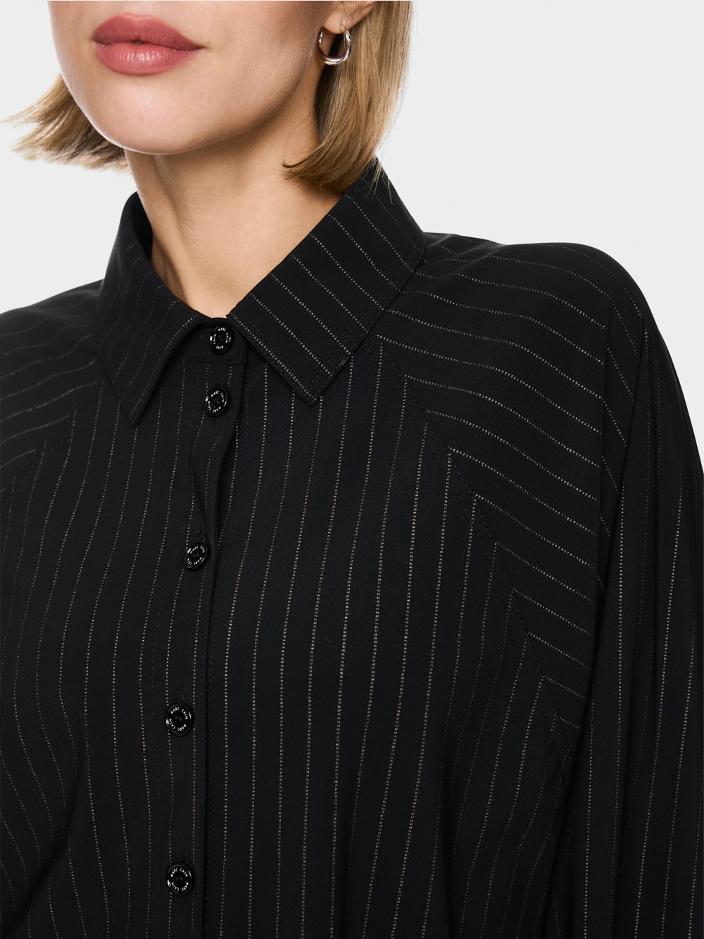 MARCCAIN BLACK STRIPE JERSEY SHIRT BS5104J41 982 226