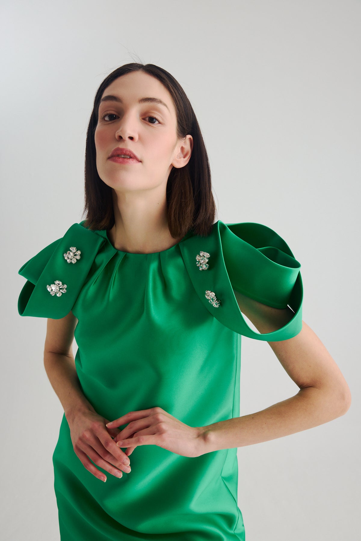 BIRELIN  COUTURE GREEN JEWELLED DRESS 15-107 226
