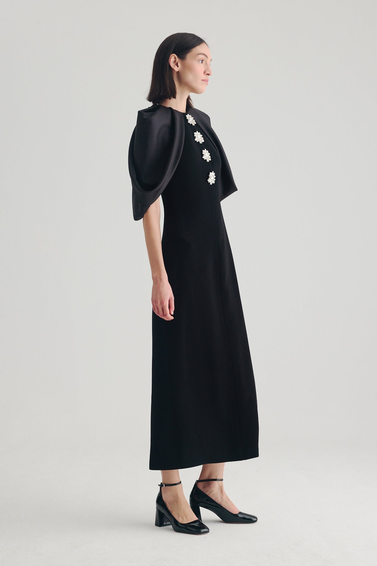 BIRELIN COUTURE BLACK LONG CAPE DRESS 05-036 226