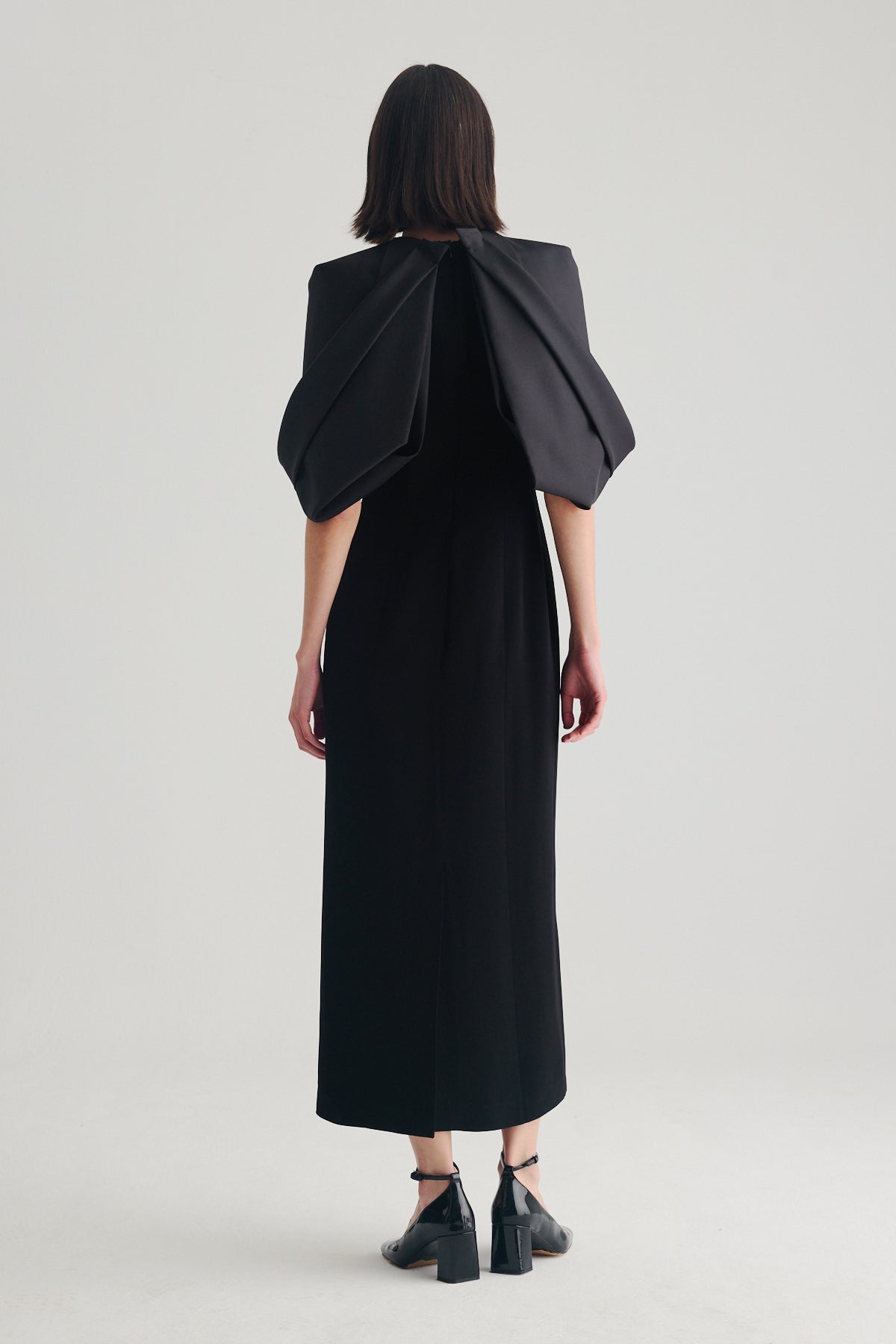 BIRELIN COUTURE BLACK LONG CAPE DRESS 05-036 226