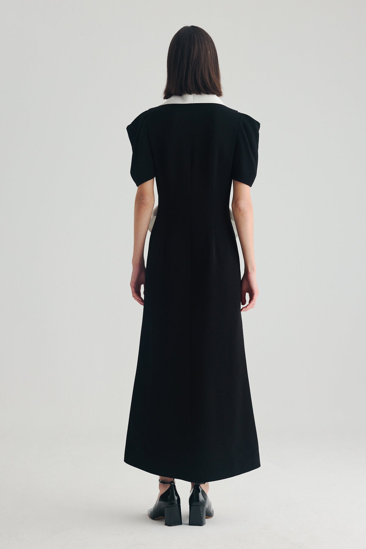BIRELIN COUTURE BLACK SHAWL COLLAR DRESS 05-108 226