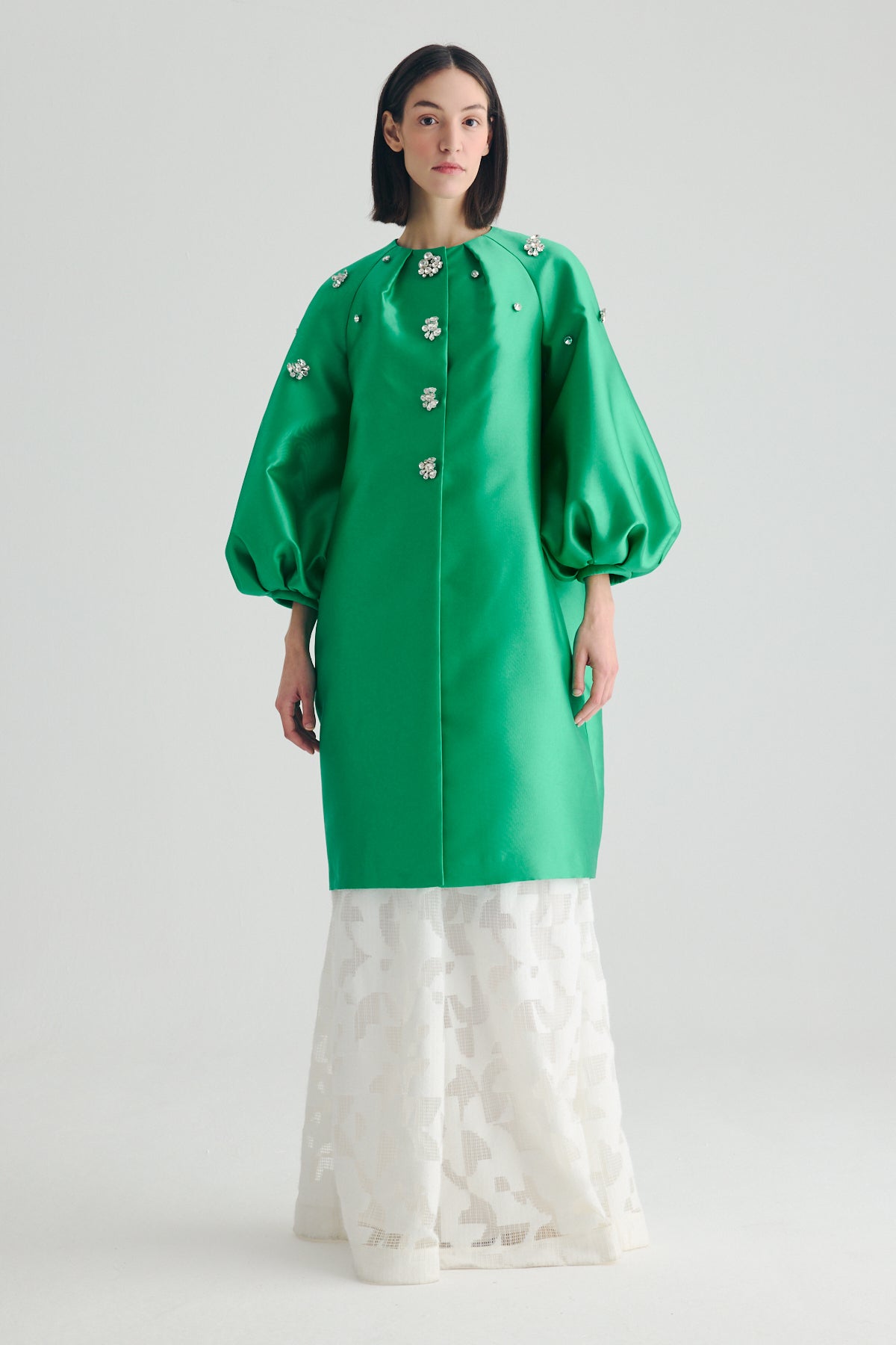 BIRELIN COUTURE GREEN JEWELED COAT 15-006 226