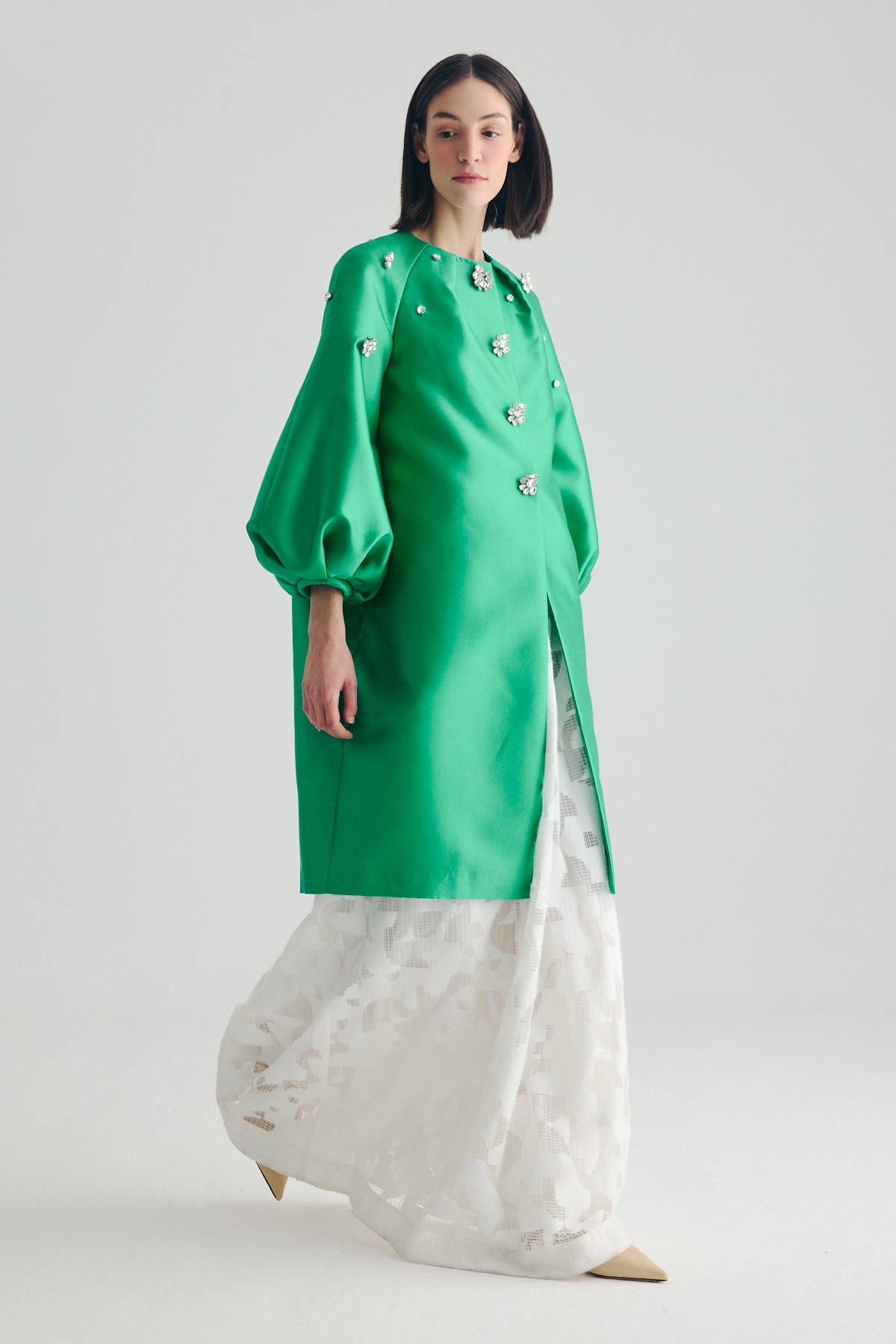 BIRELIN COUTURE GREEN JEWELED COAT 15-006 226