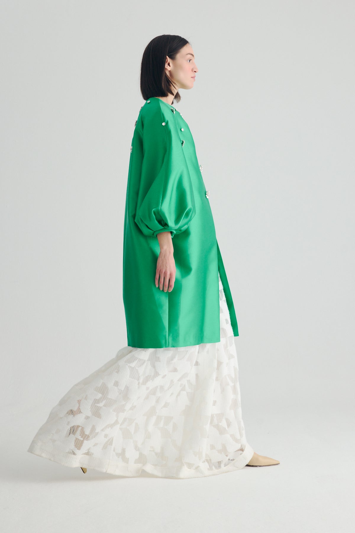 BIRELIN COUTURE GREEN JEWELED COAT 15-006 226