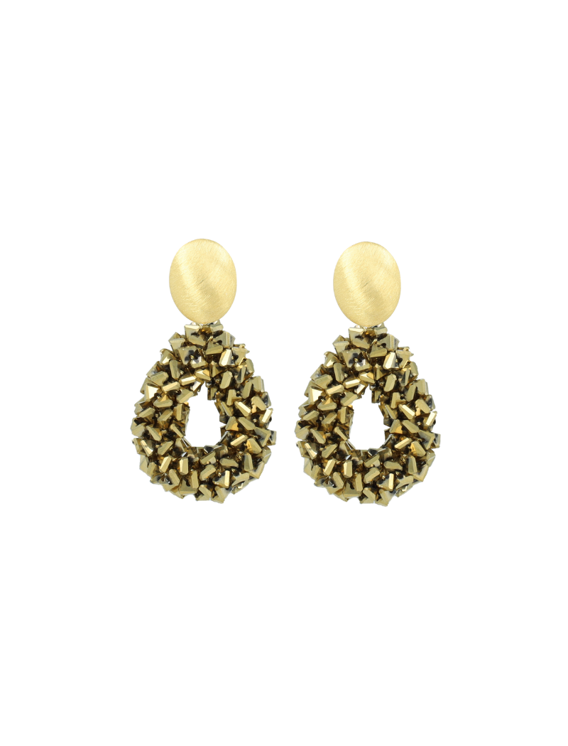 LOTT. GIOELLI  METALLIC GOLD DROP EARRINGS B13848 126