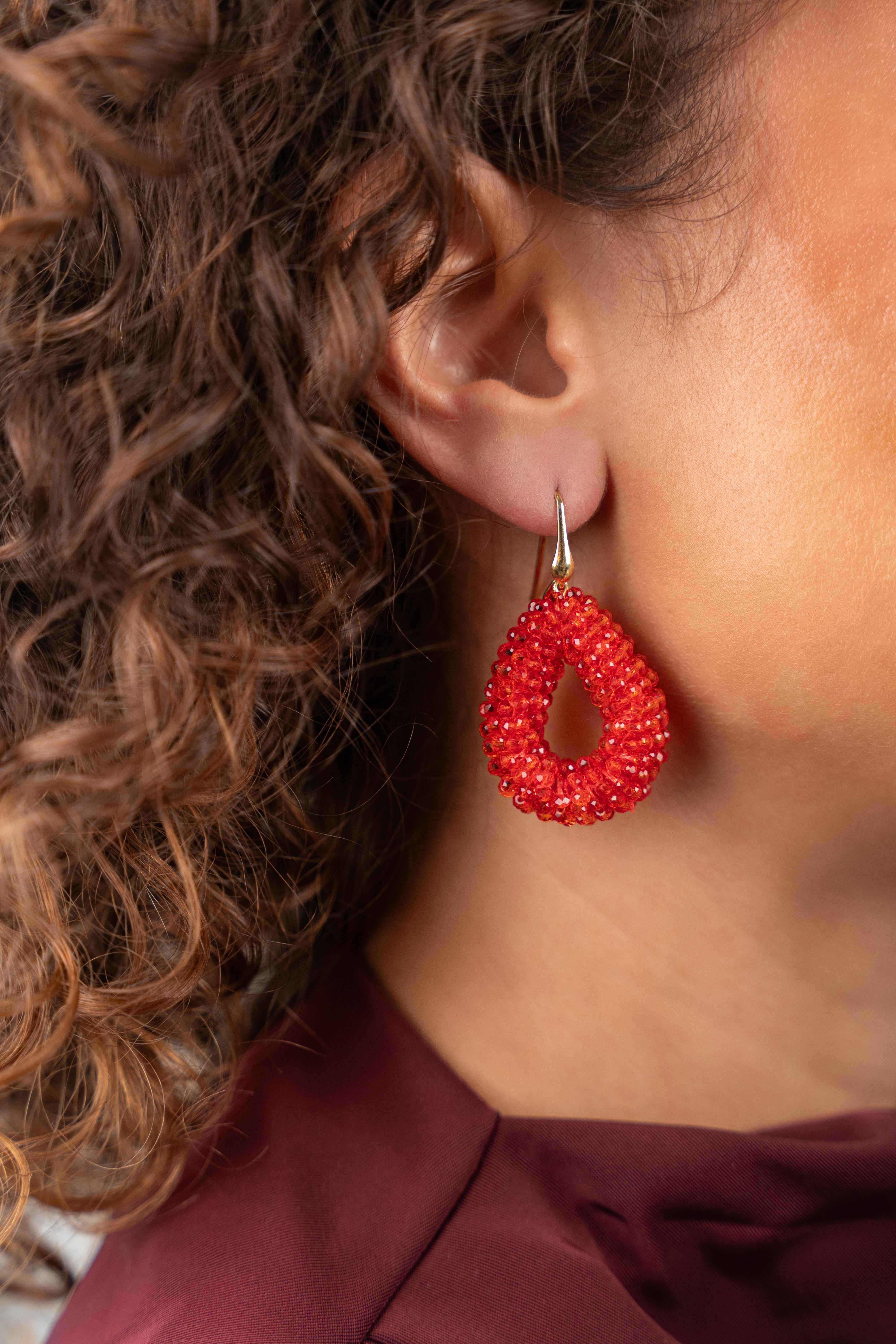 LOTT. GIOELLI  RED ROUND DROP EARRINGS B13930126