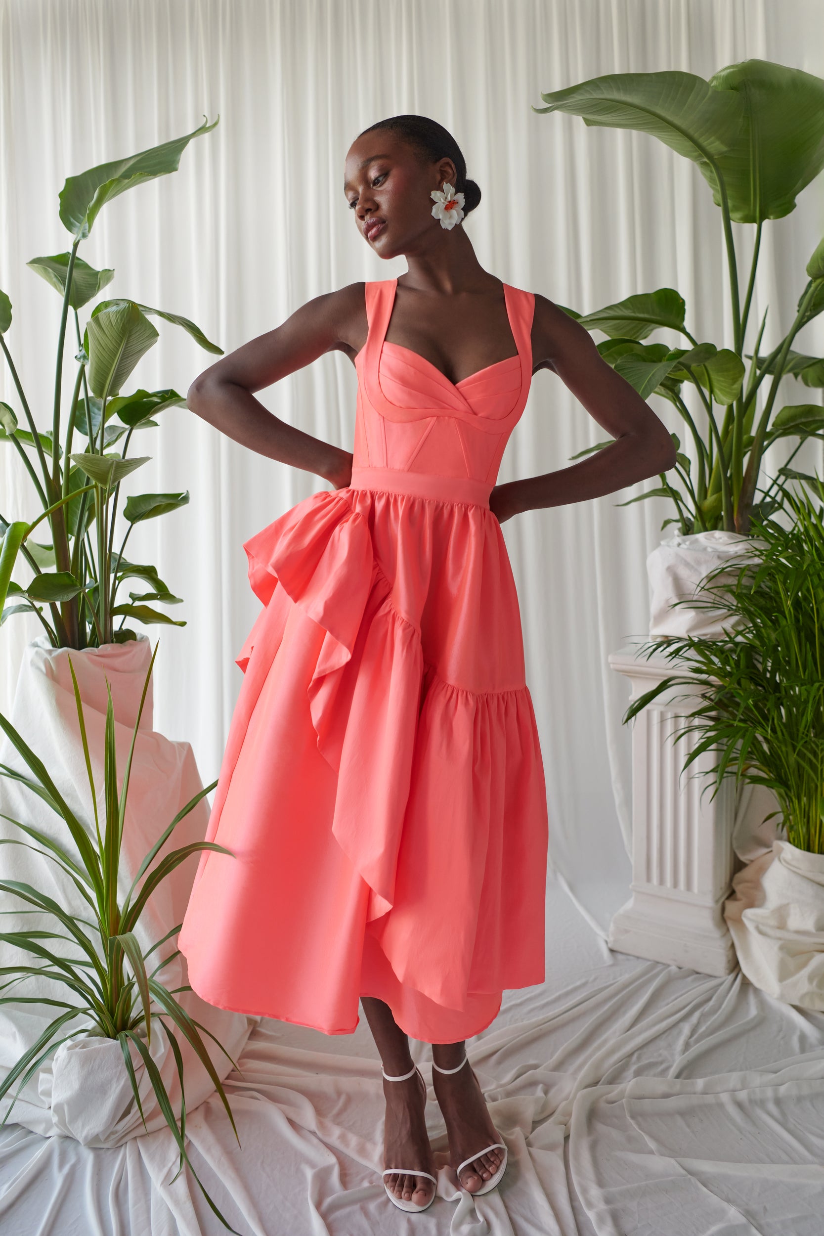 CELIA B CORSCIA PINK RUFFLE DRESS IDEAL FOR WEDDING GUEST DRESS