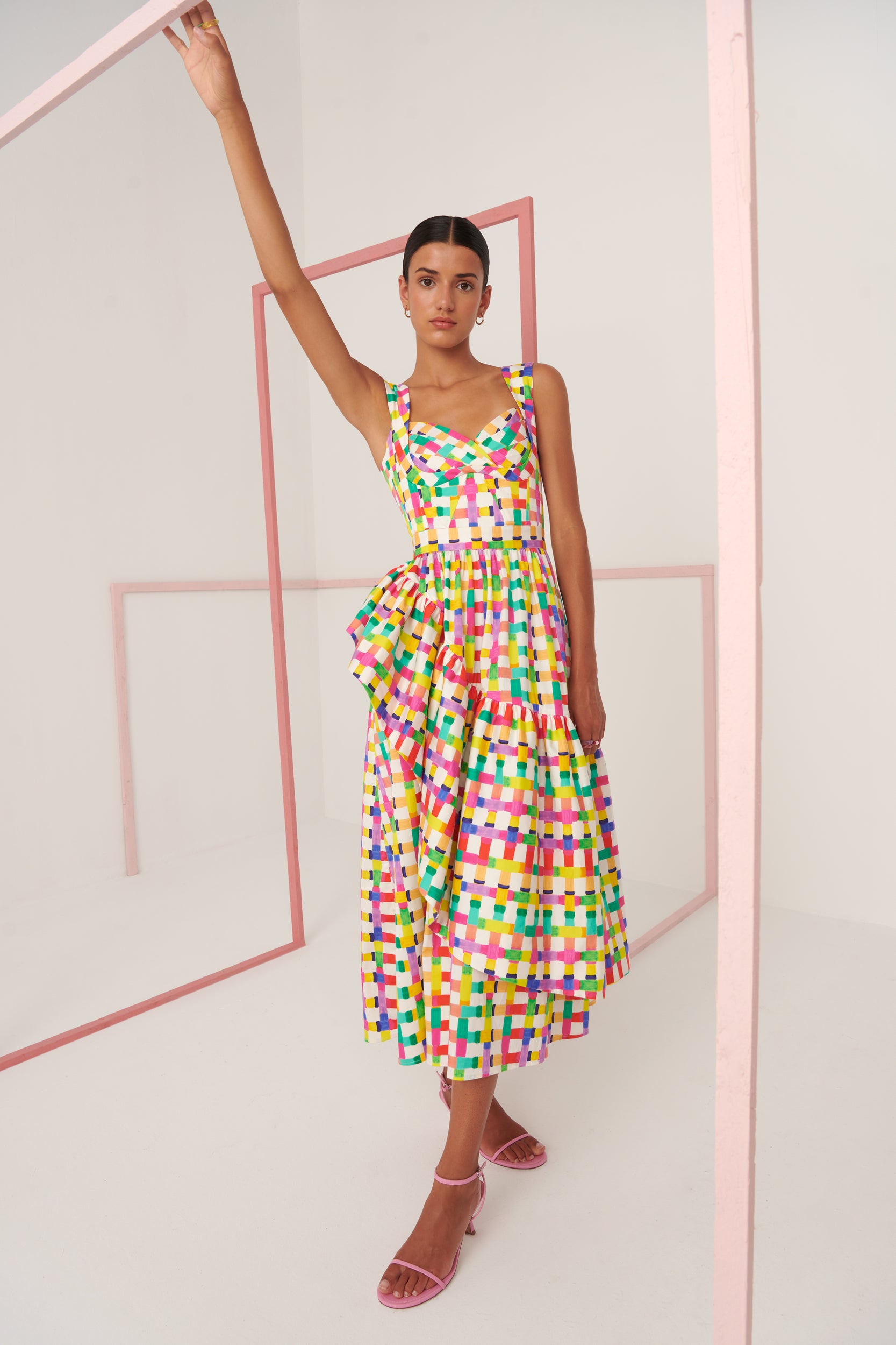 CELIA B CORSICA RAINBOW PRINT DRESS IDEAL FOR WEDDING GUEST DRESS
