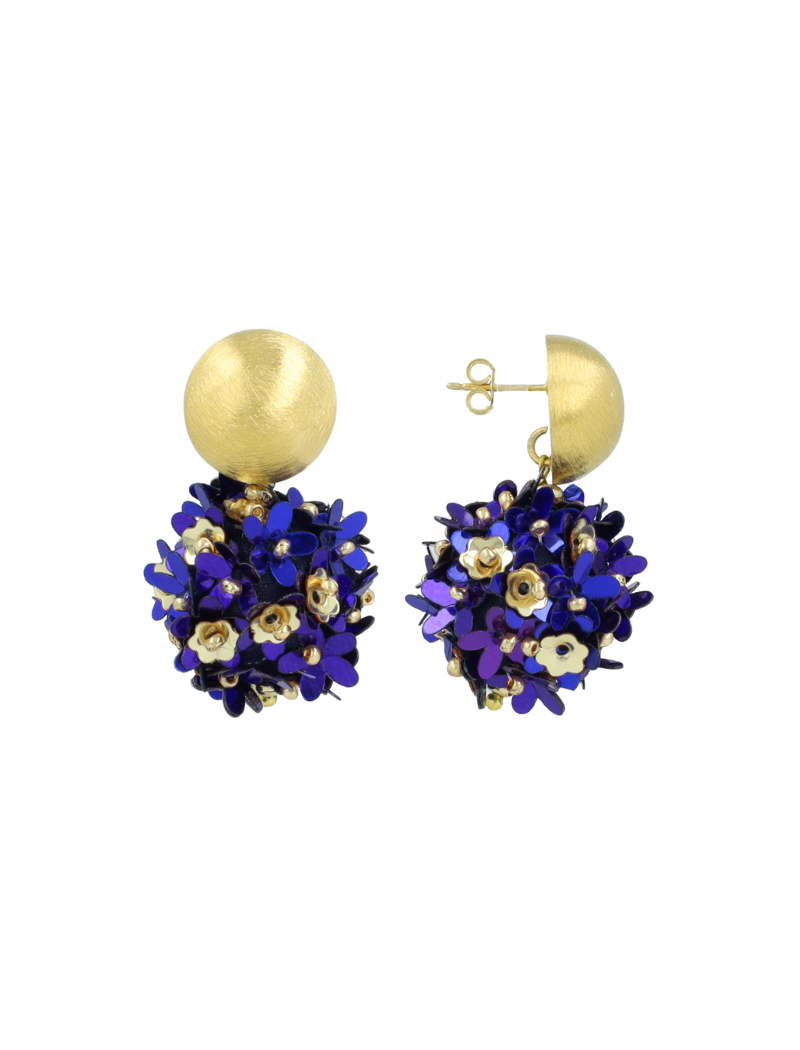 LOTT. GIOELLI  BLUE FLOWER GLOBE EARRINGS B86394 126