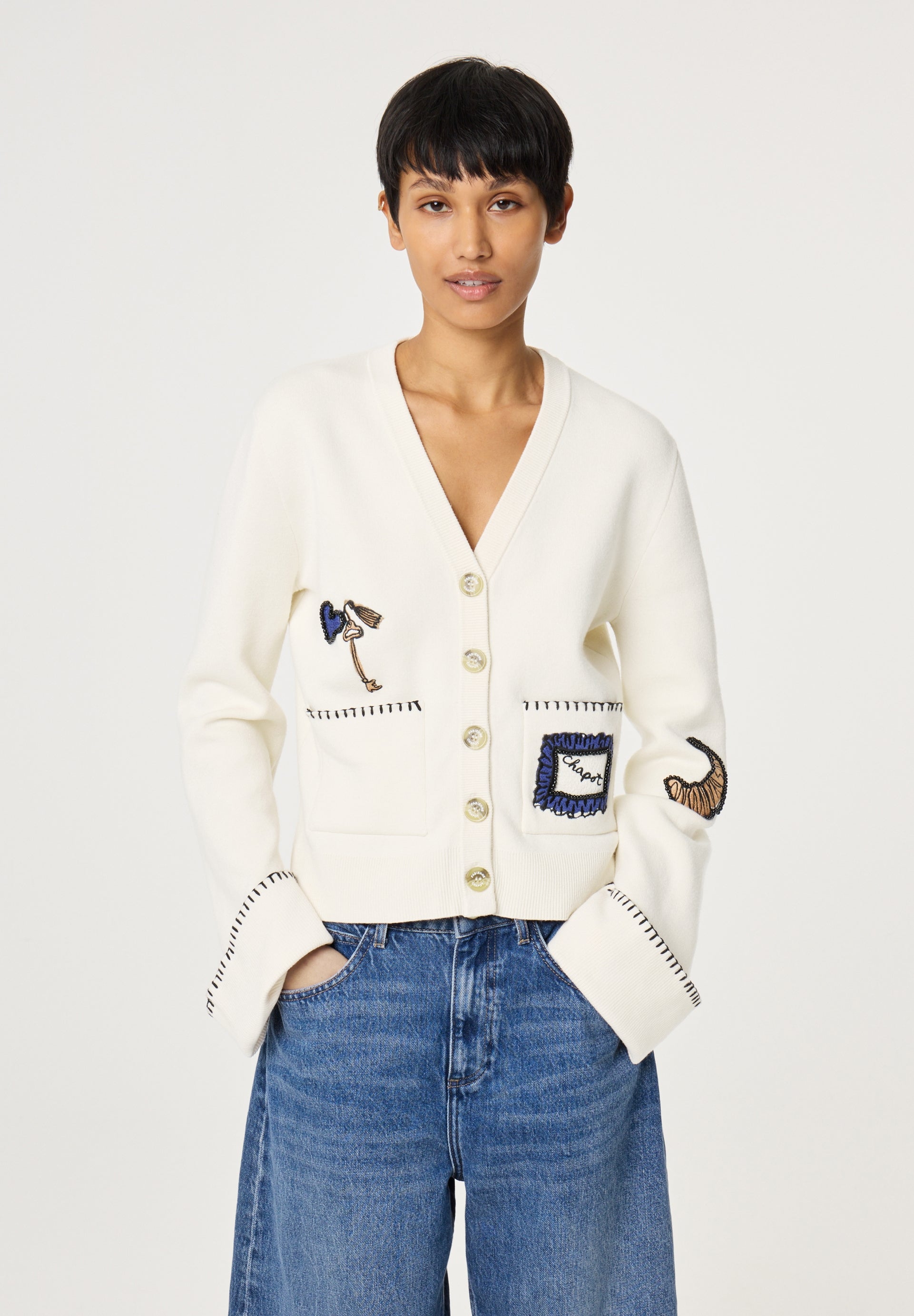 FABIENNE CHAPOT BETTY CARDIGAN WHITE CLTCAR05SS261009 126