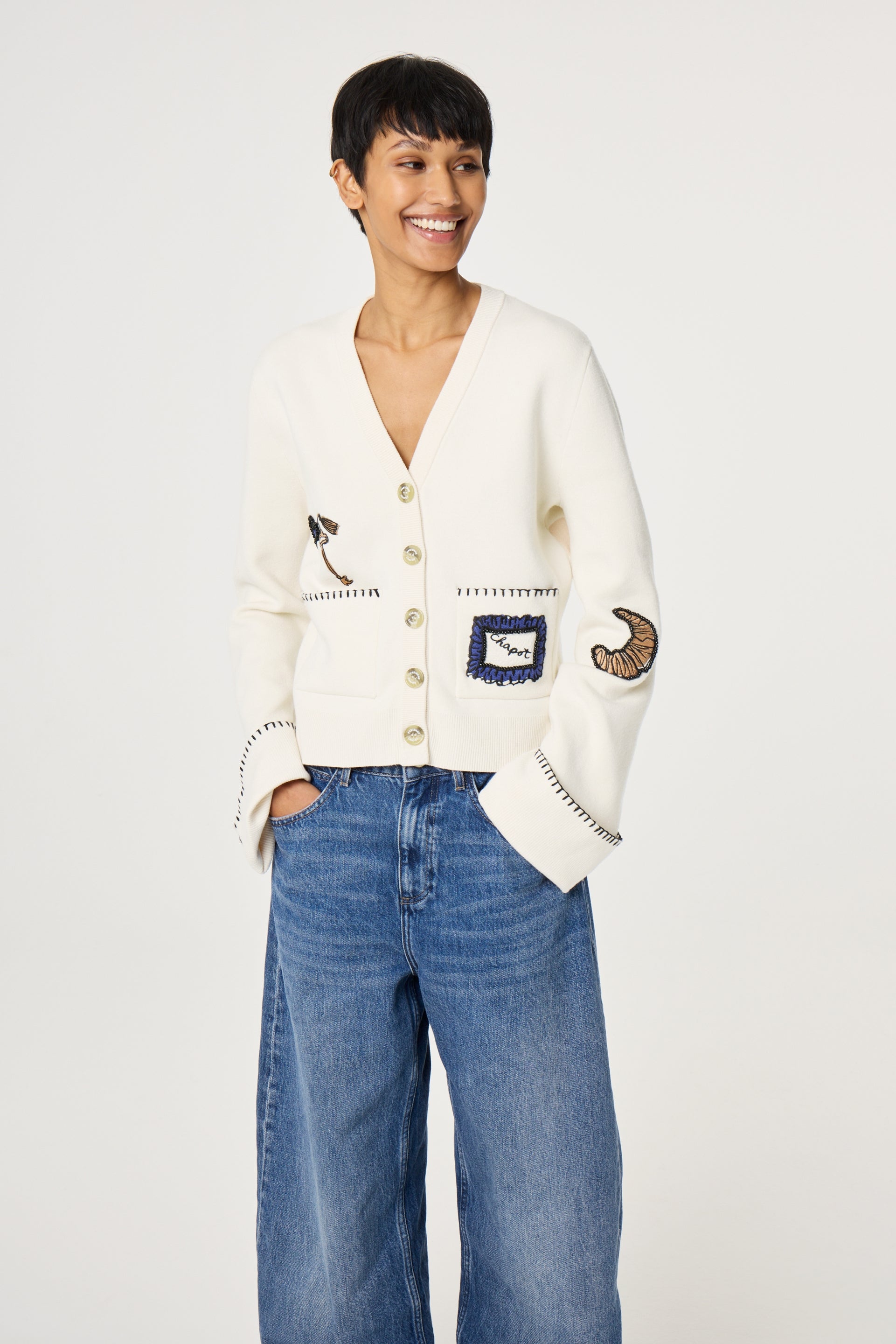 FABIENNE CHAPOT BETTY CARDIGAN WHITE CLTCAR05SS261009 126